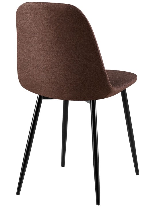 Conjunto de 4 cadeiras em tecido Giverny, castanho