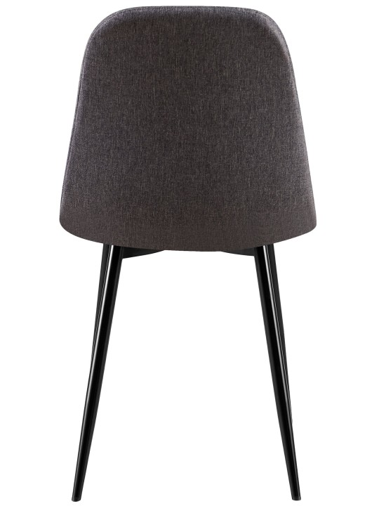 Conjunto de 4 cadeiras em tecido Giverny, cinza escuro