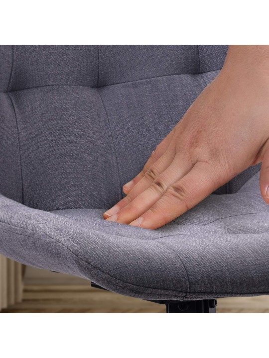 Cadeira da sala de jantar tecido Merna, cinza escuro