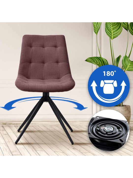 Cadeira da sala de jantar tecido Merna, castanho