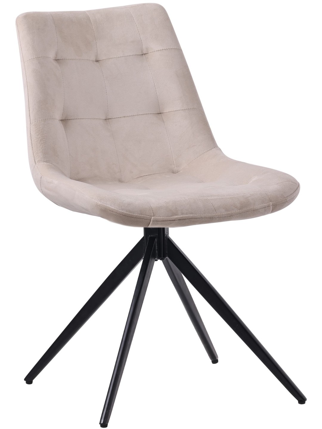 Cadeira de jantar de veludo Merna, creme