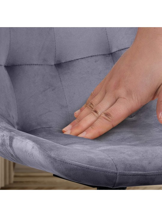 Cadeira de jantar de veludo Merna, cinza escuro