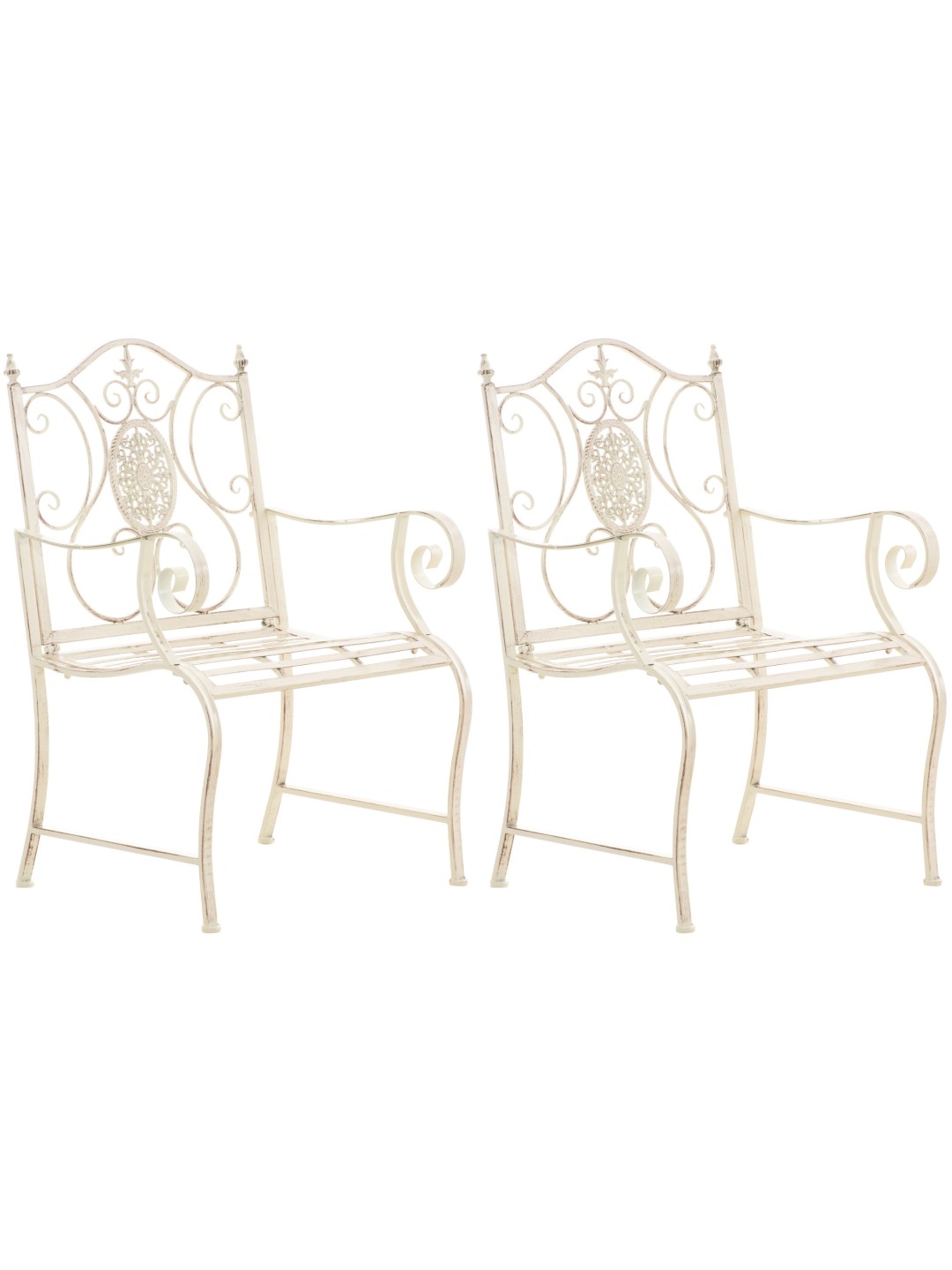 Conjunto de 2 cadeiras de jardim Punjab, creme antigo