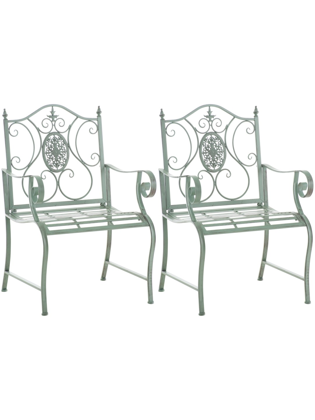 Conjunto de 2 cadeiras de jardim Punjab, verde antigo