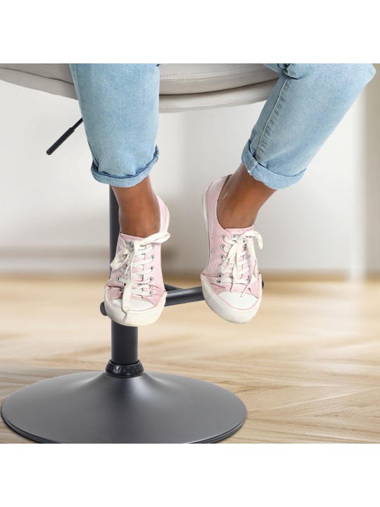 Conjunto de 2 bancos altos de veludo Damar, creme