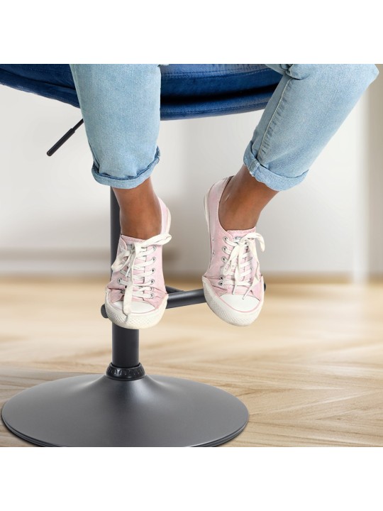 Conjunto de 2 bancos altos de veludo Damar, azul