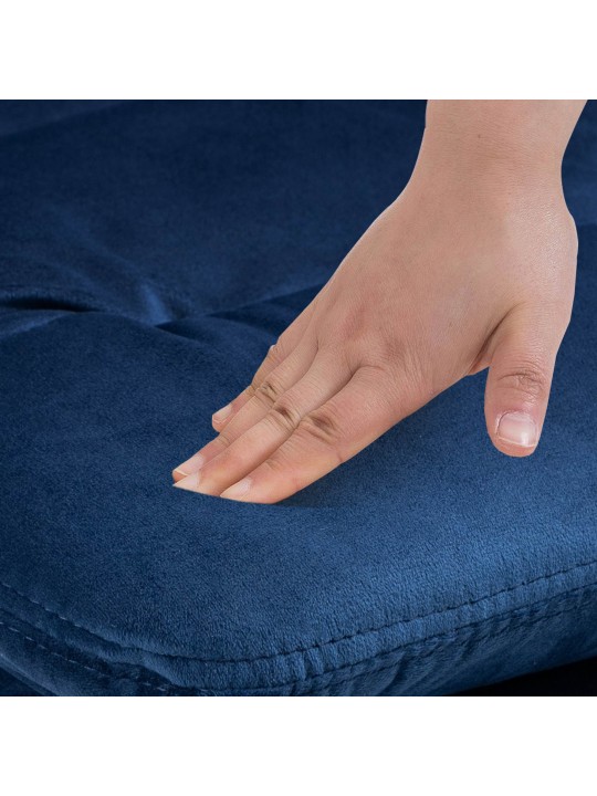 Conjunto de 2 bancos altos de veludo Damar, azul