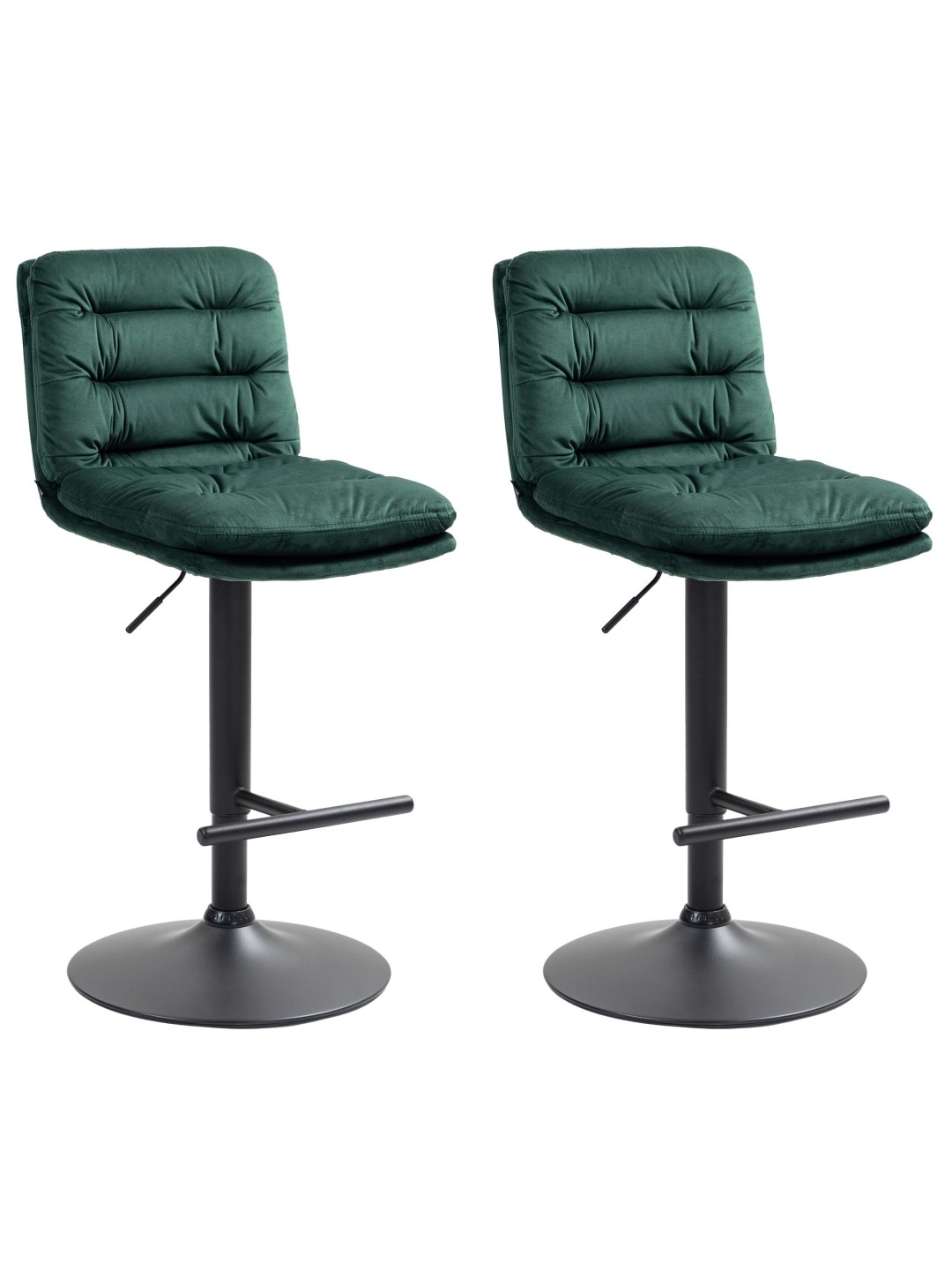 Conjunto de 2 bancos altos de veludo Damar, verde