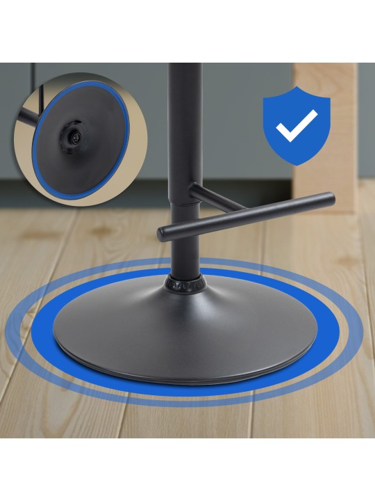 Conjunto de 2 bancos altos de veludo Damar, cinza escuro