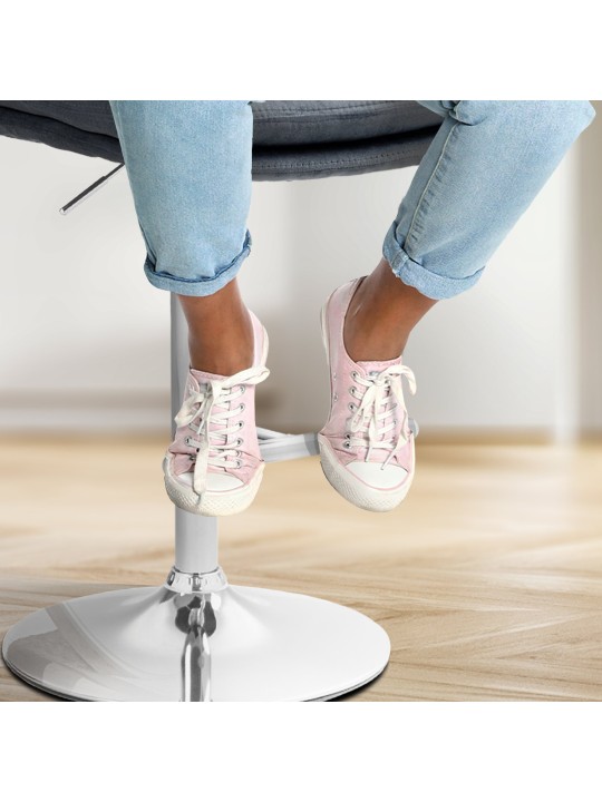 Conjunto de 2 bancos altos Damar veludo cromado, cinza escuro