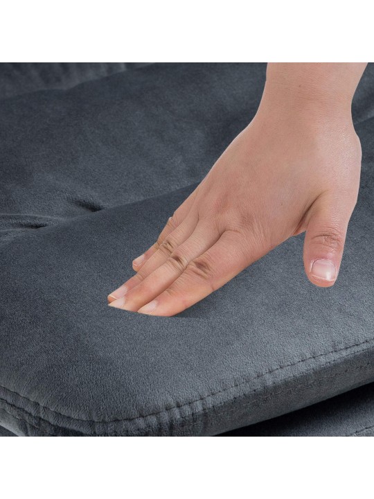 Conjunto de 2 bancos altos Damar veludo cromado, cinza escuro