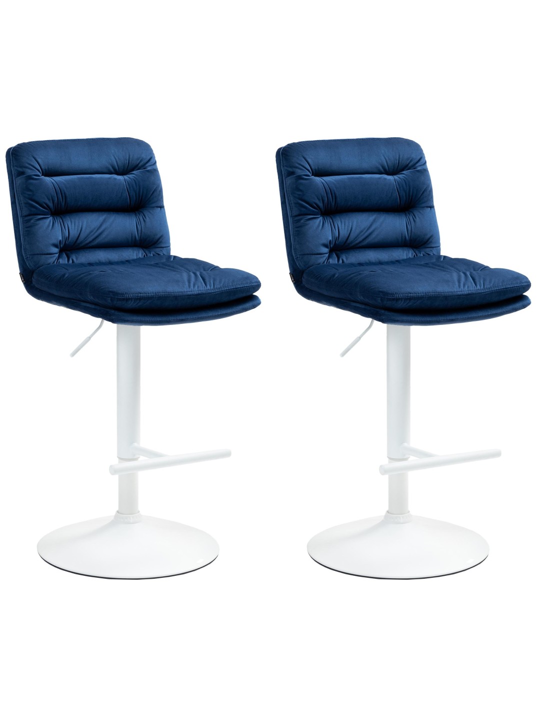Conjunto de 2 bancos altos de veludo Damar, azul