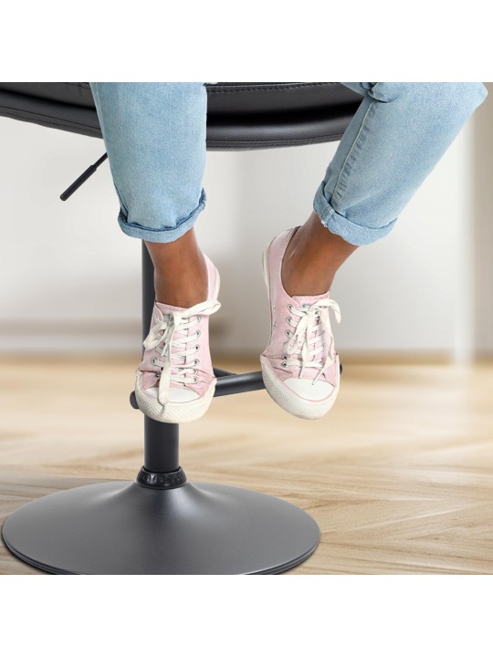 Conjunto de 2 bancos altos em pele sintética Damar, preto Conjunto de 2 bancos altos em pele sintética Damar, preto