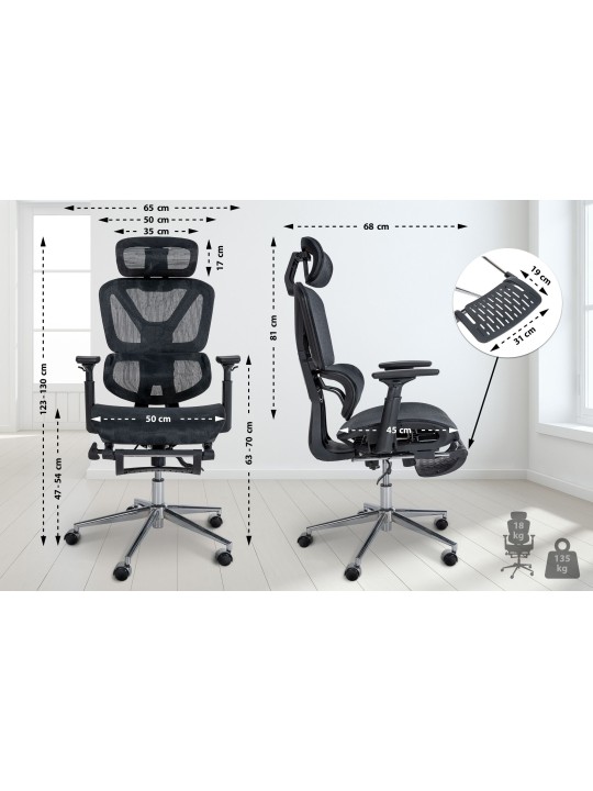 Cadeira de escritório Grover, preto