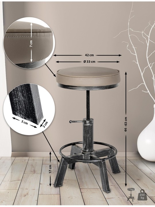 Banqueta de destino, prata antiga