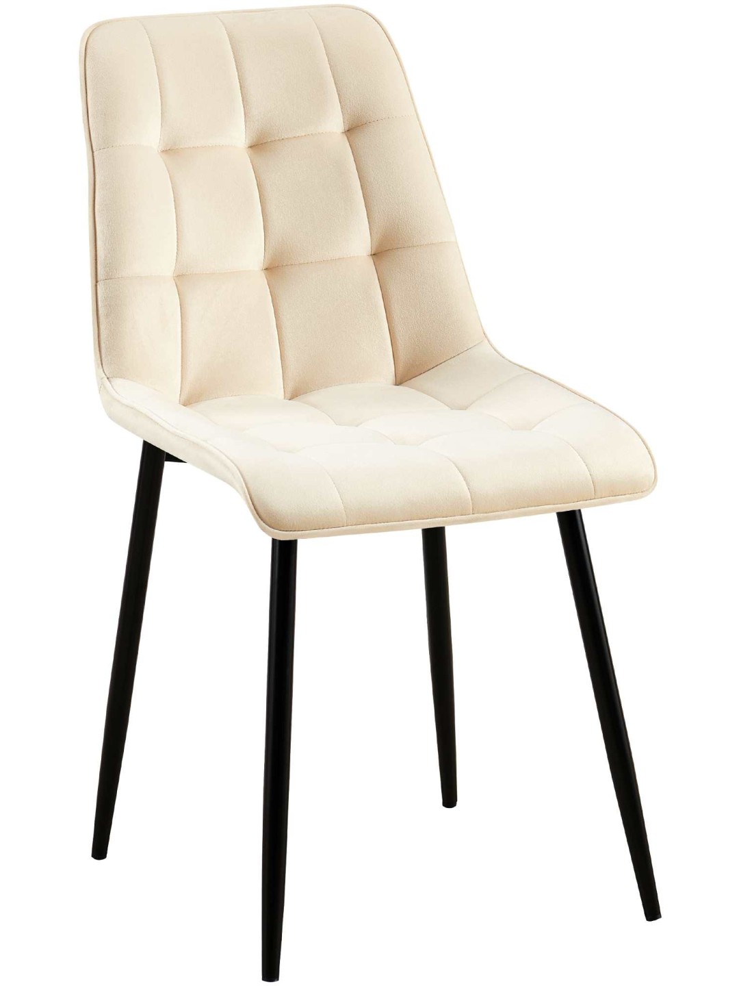 Cadeira de jantar de veludo Gifford, creme