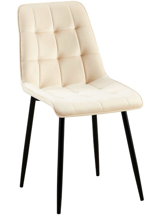 Cadeira de jantar de veludo Gifford, creme