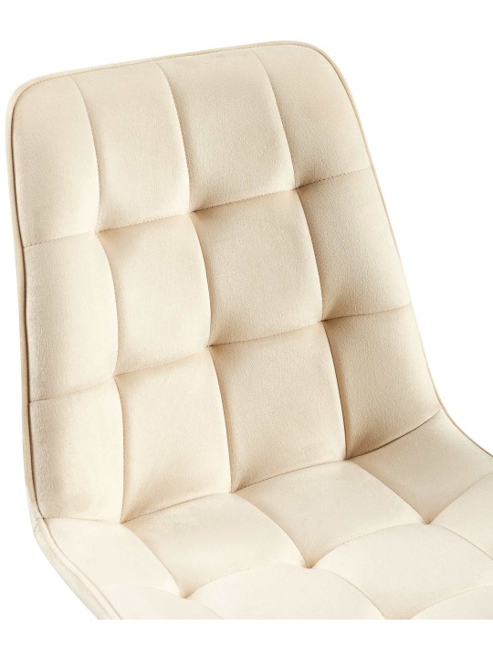 Cadeira de jantar de veludo Gifford, creme