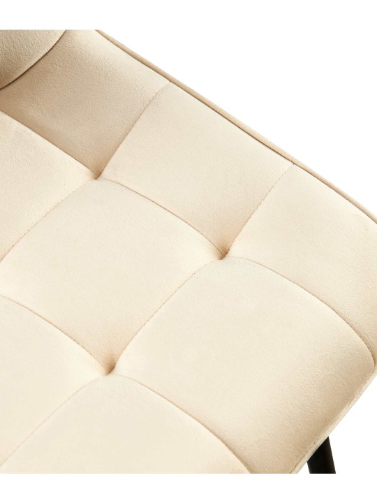 Cadeira de jantar de veludo Gifford, creme