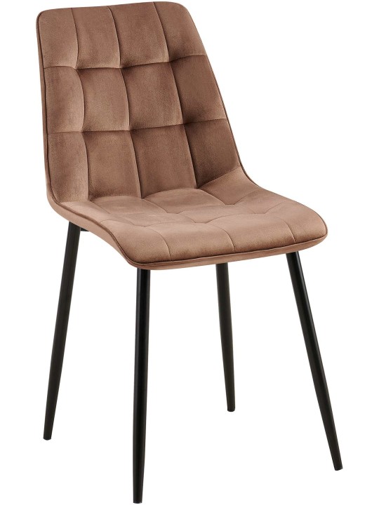 Cadeira de jantar de veludo Gifford, castanho