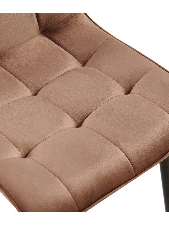 Cadeira de jantar de veludo Gifford, castanho