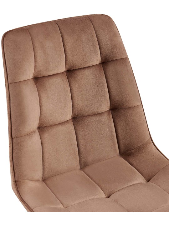 Cadeira de jantar de veludo Gifford, castanho