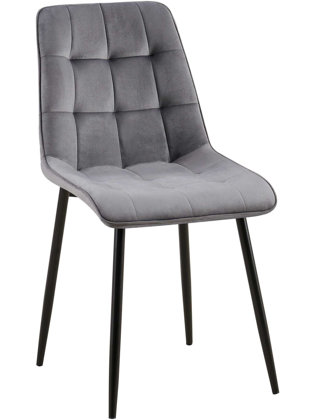 Cadeira de jantar de veludo Gifford, cinza escuro
