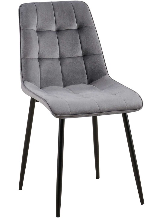 Cadeira de jantar de veludo Gifford, cinza escuro