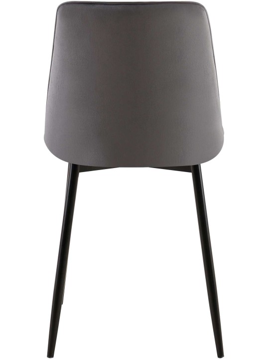 Cadeira de jantar de veludo Gifford, cinza escuro