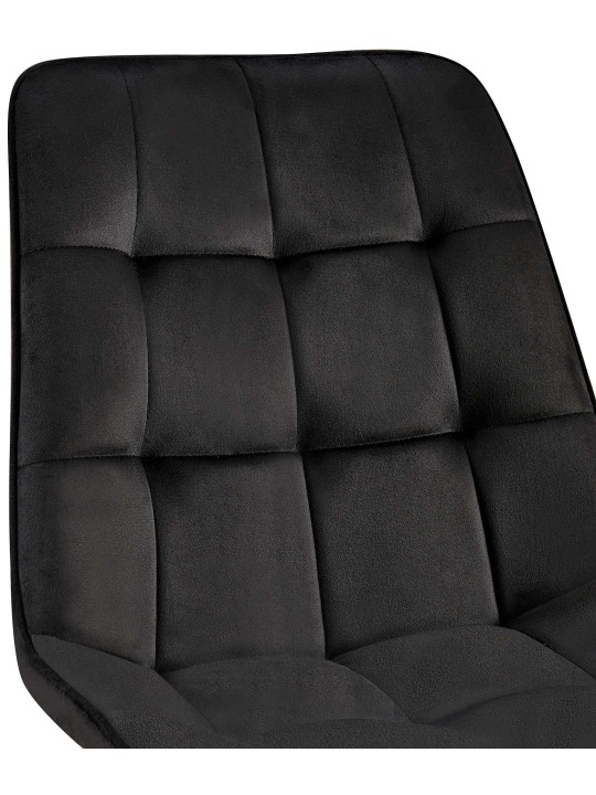 Cadeira de jantar de veludo Gifford, preto