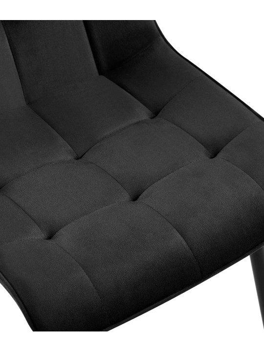 Cadeira de jantar de veludo Gifford, preto