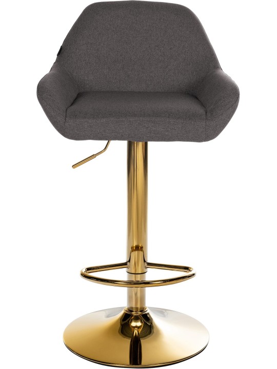 Conjunto de 2 bancos altos tecido Braga dourado, cinza escuro