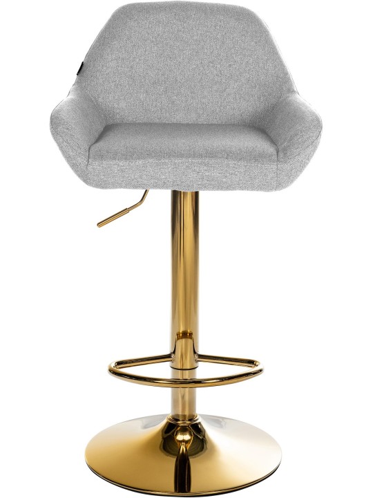 Conjunto de 2 bancos altos tecido Braga dourado, cinza