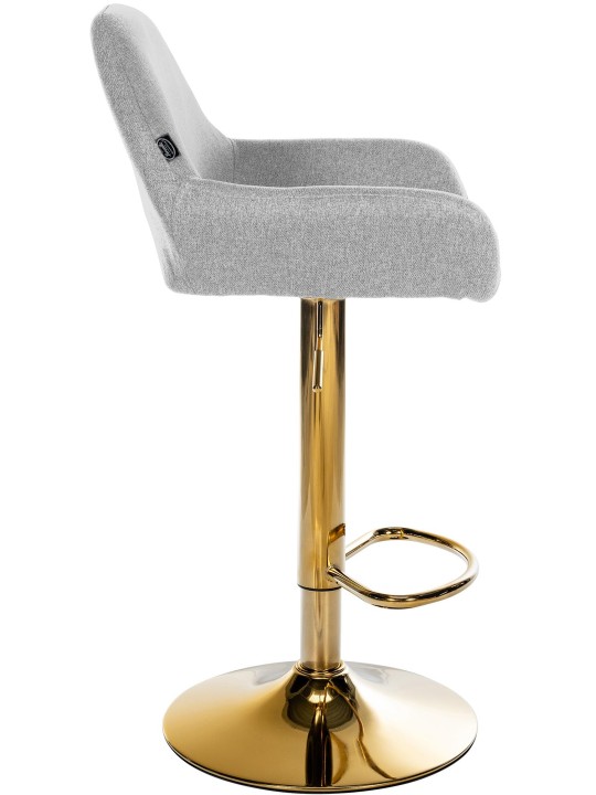 Conjunto de 2 bancos altos tecido Braga dourado, cinza