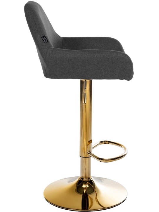 Conjunto de 2 bancos altos tecido Braga dourado, preto