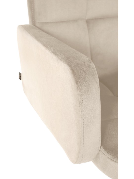 Banqueta alta de veludo Los Angeles, creme