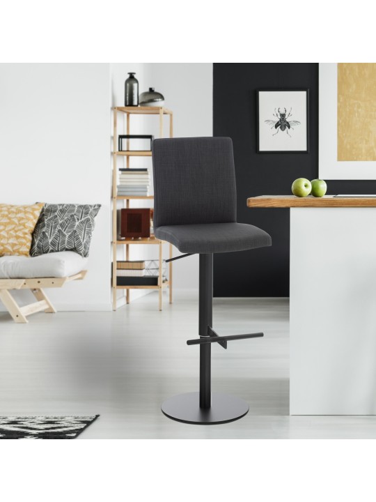 Conjunto de 2 bancos altos tecido Cádiz, cinza escuro