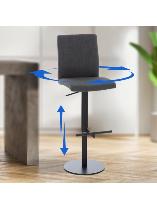 Conjunto de 2 bancos altos tecido Cádiz, cinza escuro