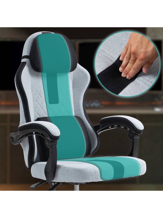 Cadeira de escritório tecido Miltona, cinza/preto