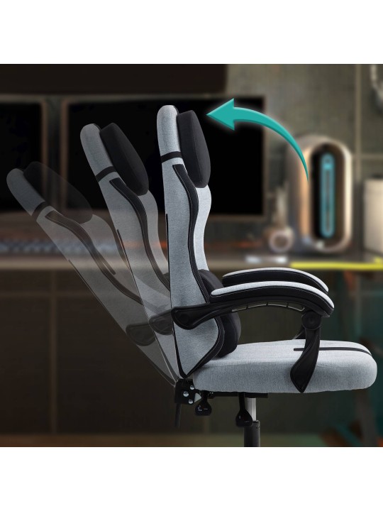 Cadeira de escritório tecido Miltona, cinza/preto