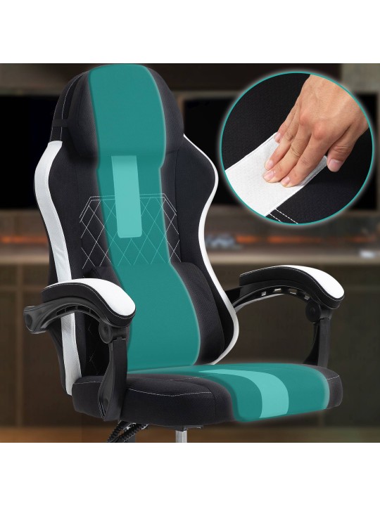 Cadeira de escritório tecido Miltona, preto/branco