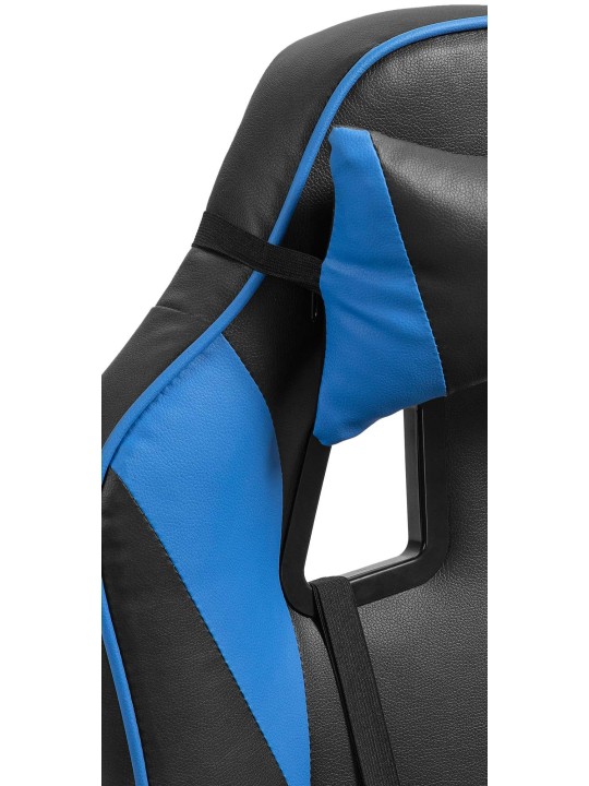 Cadeira de escritório em pele sintética Orkney, preto/azul