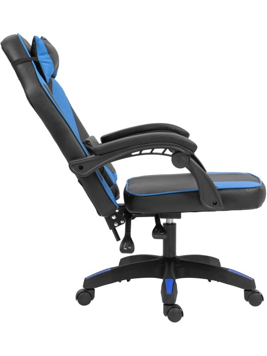 Cadeira de escritório em pele sintética Orkney, preto/azul