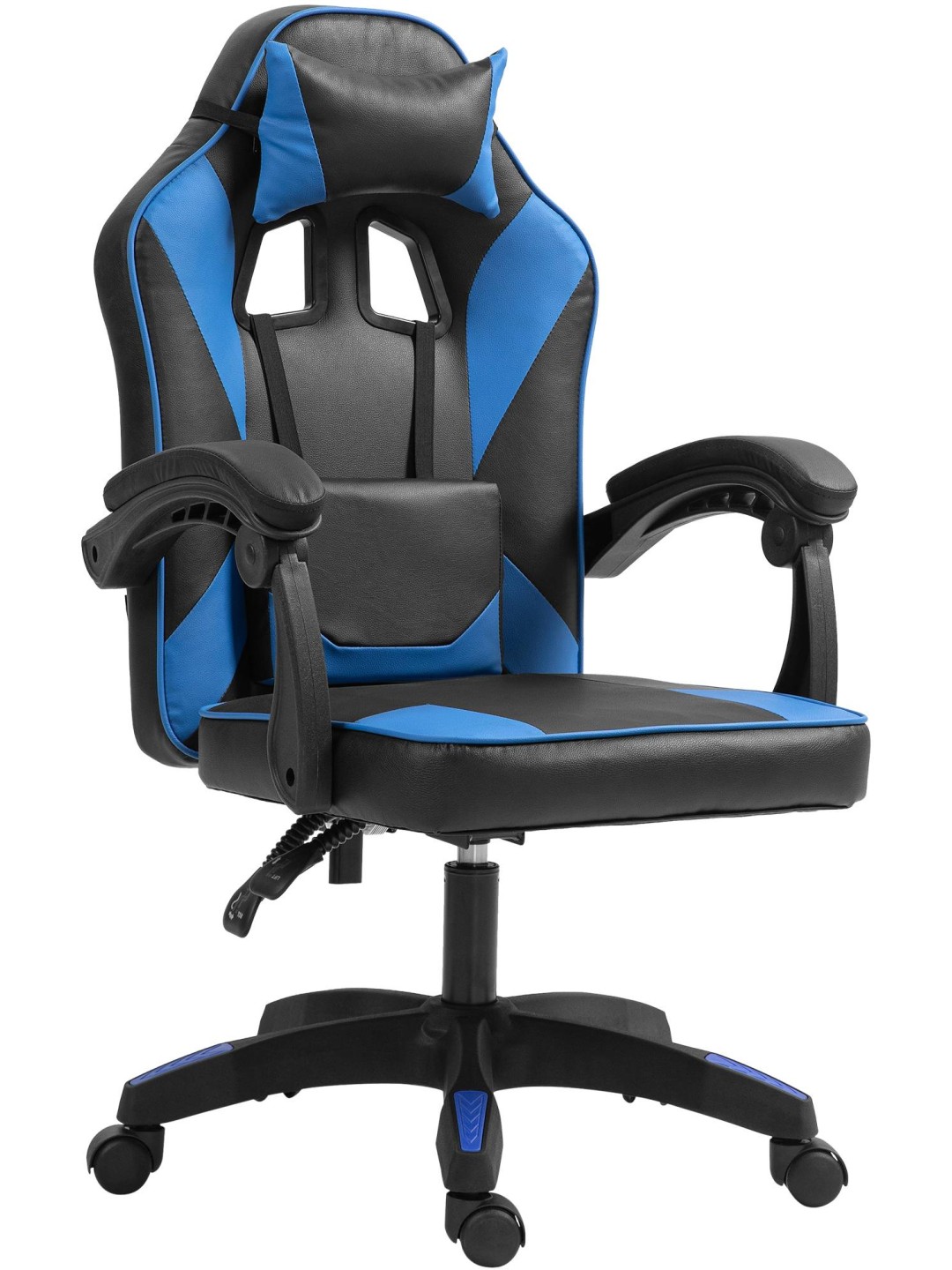 Cadeira de escritório em pele sintética Orkney, preto/azul