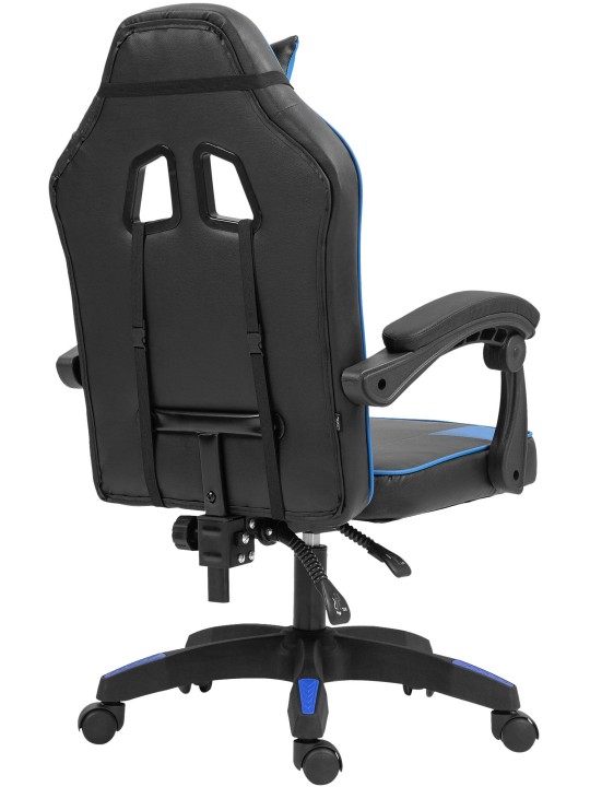 Cadeira de escritório em pele sintética Orkney, preto/azul