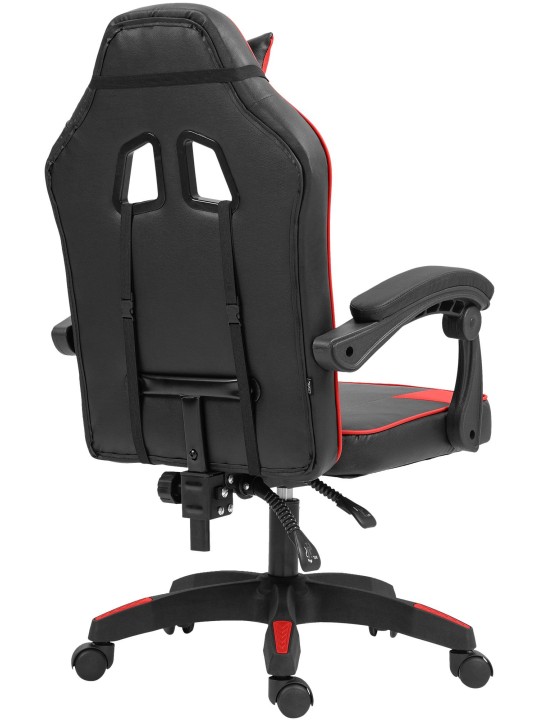 Cadeira de escritório em pele sintética Orkney, preto/vermelho