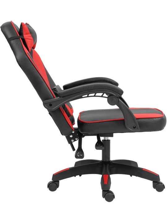 Cadeira de escritório em pele sintética Orkney, preto/vermelho