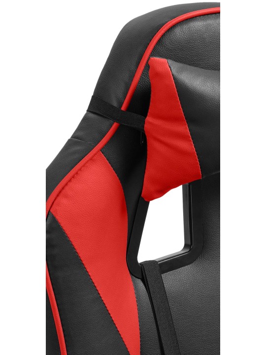 Cadeira de escritório em pele sintética Orkney, preto/vermelho