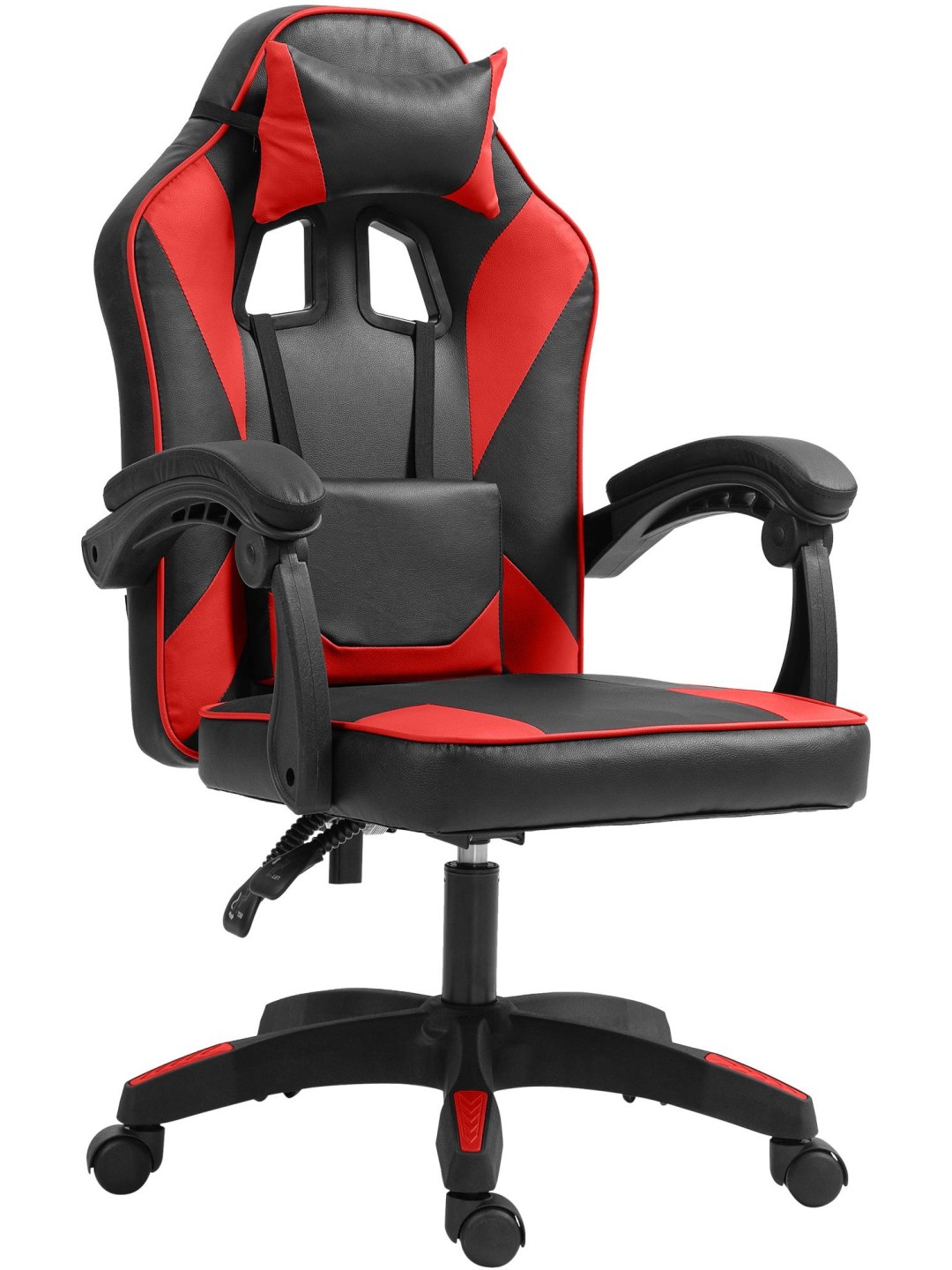 Cadeira de escritório em pele sintética Orkney, preto/vermelho