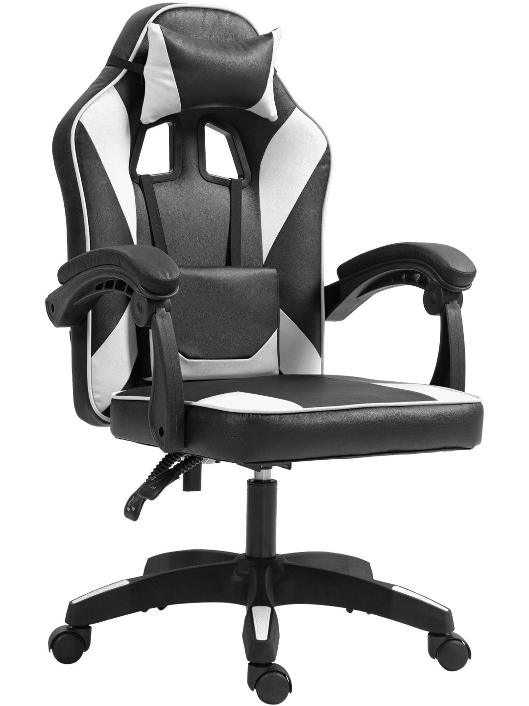 Cadeira de escritório em pele sintética Orkney, preto/branco